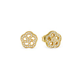 Soffio D'Amore CZ Flower Gold Earrings